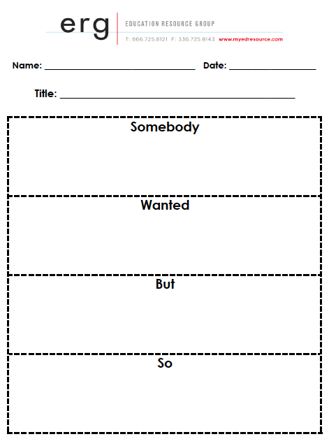 Somebody Wanted But So A Graphic Organizer Education Resource Group